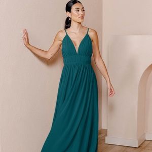 Revelry Alma Chiffon Dress in Jade
